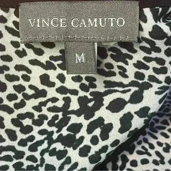 Vince Camuto Scoop Neck Blouse Long Sleeve Ombre Leopard Multi Women's Size M - Picture 8 of 9
